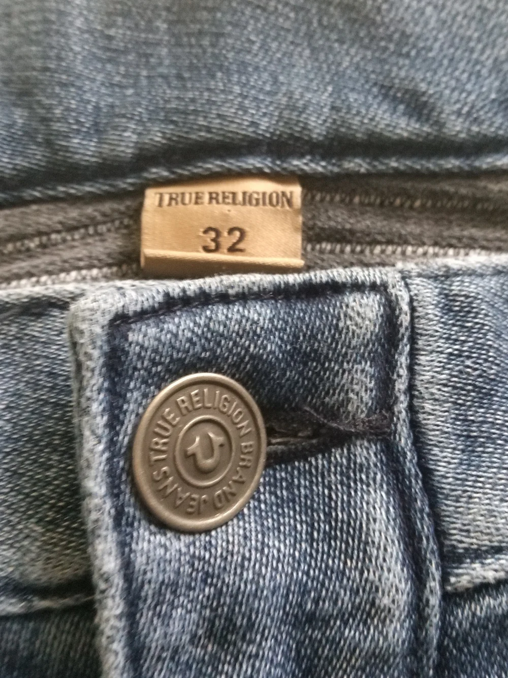 True Religion Rocco Relaxed Skinny Jeans Mens 32x30 Blue Stretch Moto Grunge